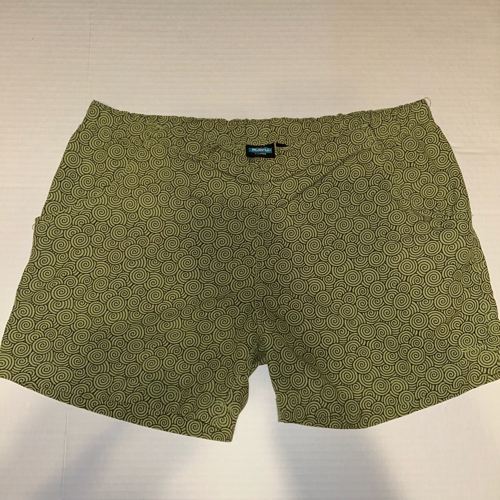 Kavu Olive Swirl Women XL Drawstring Shorts